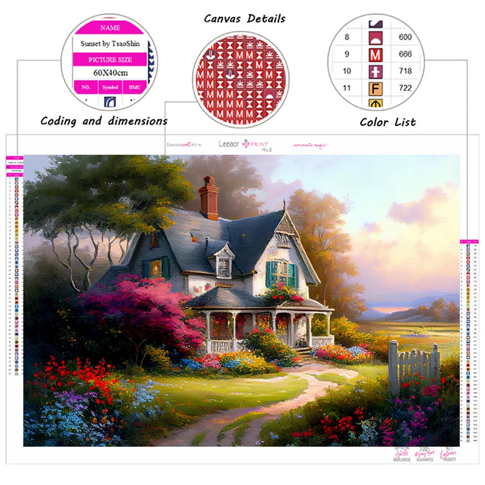 Full Square/Round Diamond Painting Embroidery Eden's Spring Garden Scenery Map Mosaic Handicraft Living Room Home Decoration Diy