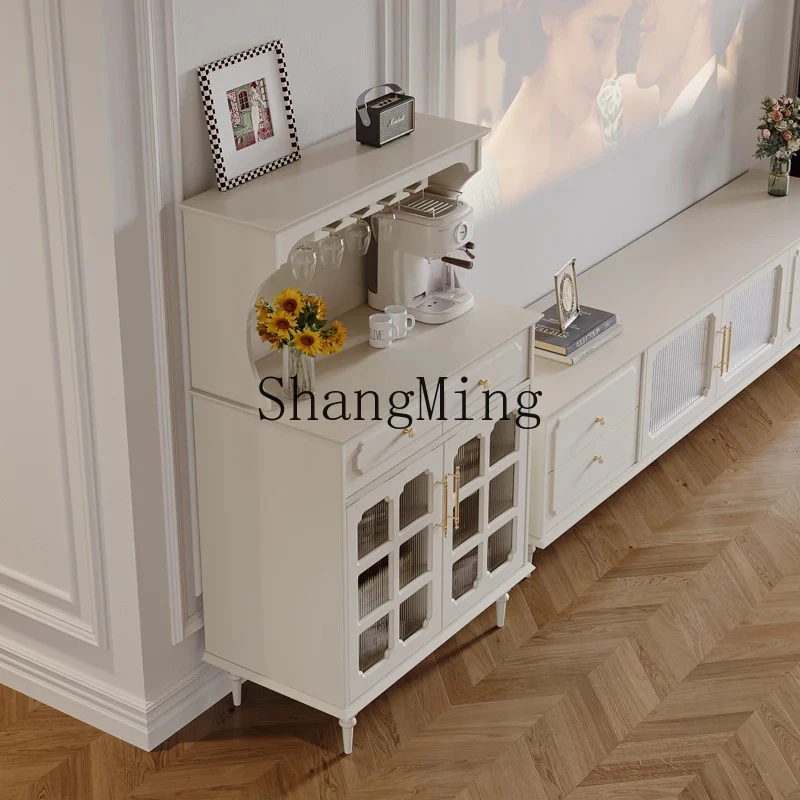 FG Premium Exquisite retro side cabinet against the wall restaurant modern simple storage white coffee machine tea cabinet