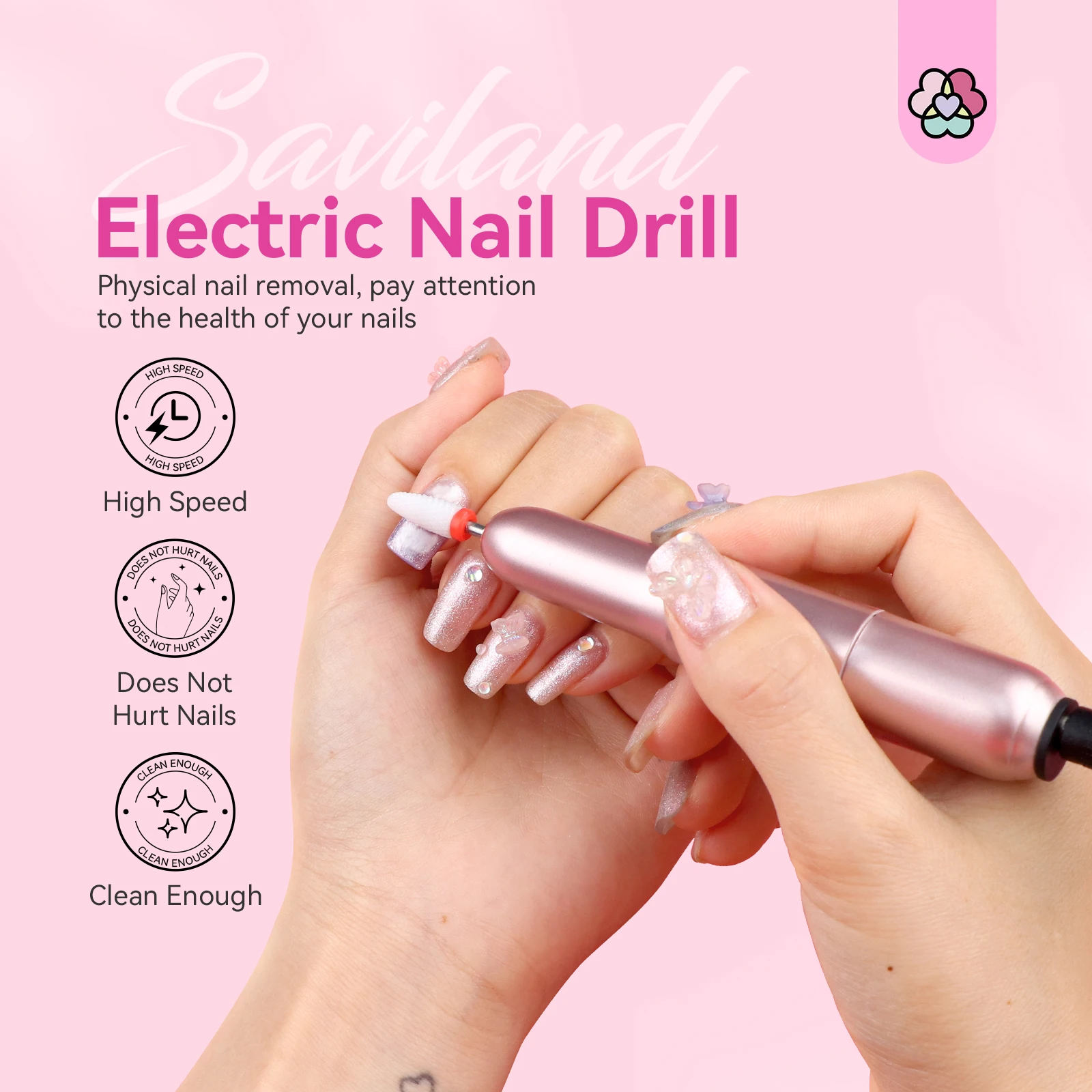 SAVILAND Electric Nail Polisher Drill Professional Nails Grinding Polishing Art Sanding File Pen Removing Nail Manicure Tools