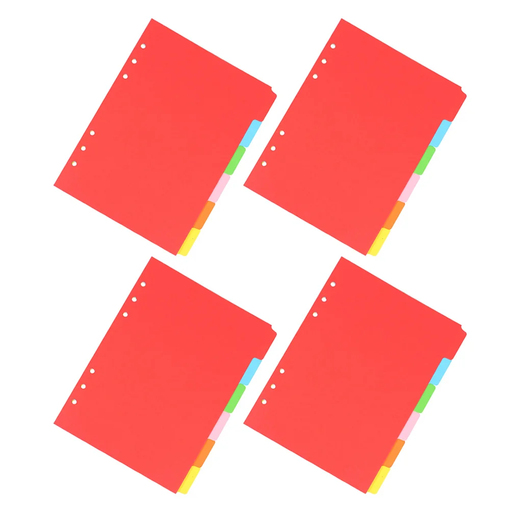 24pcs Dividers For Notebooks Colored Page Markers Index Classified Labels School Binder Organizers Replacement Papers 6 Holes A5