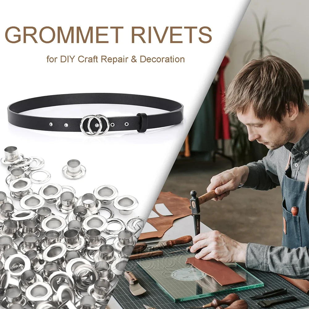 200-Pc Metal Grommet Eyelet Kit - Multi-Size Punch - Image 5