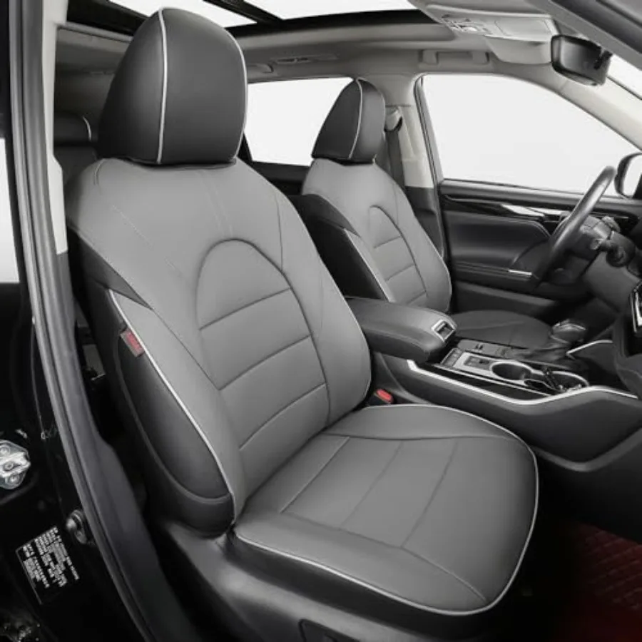 

Полный комплект чехлов для автомобильных сидений Toyota Grand Highlander 2024 2025 2026, для 2-го ряда, капитанские кресла, искусственная кожа, черный/серый
