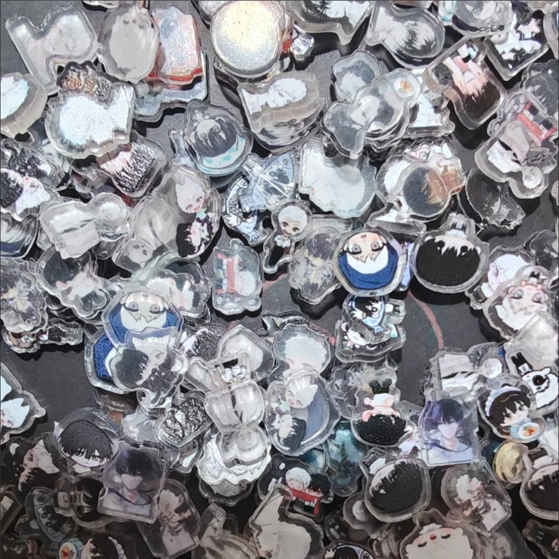 White Hair Black Hair Two Anime Boys Acrylic Charm Kawaii Shaker Case Trinket Cute Diy Present For Birthday Surprise