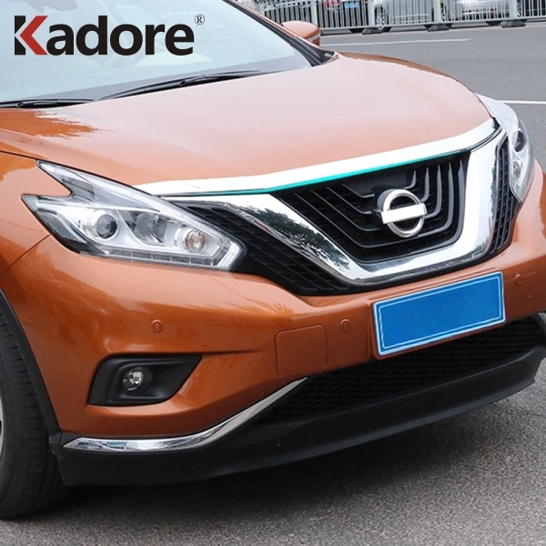 For Nissan Murano 2015 2016 2017 2018 ABS Chrome Front Engine Machine Lid Cover Trim Strip Car Styling Exterior Accessories
