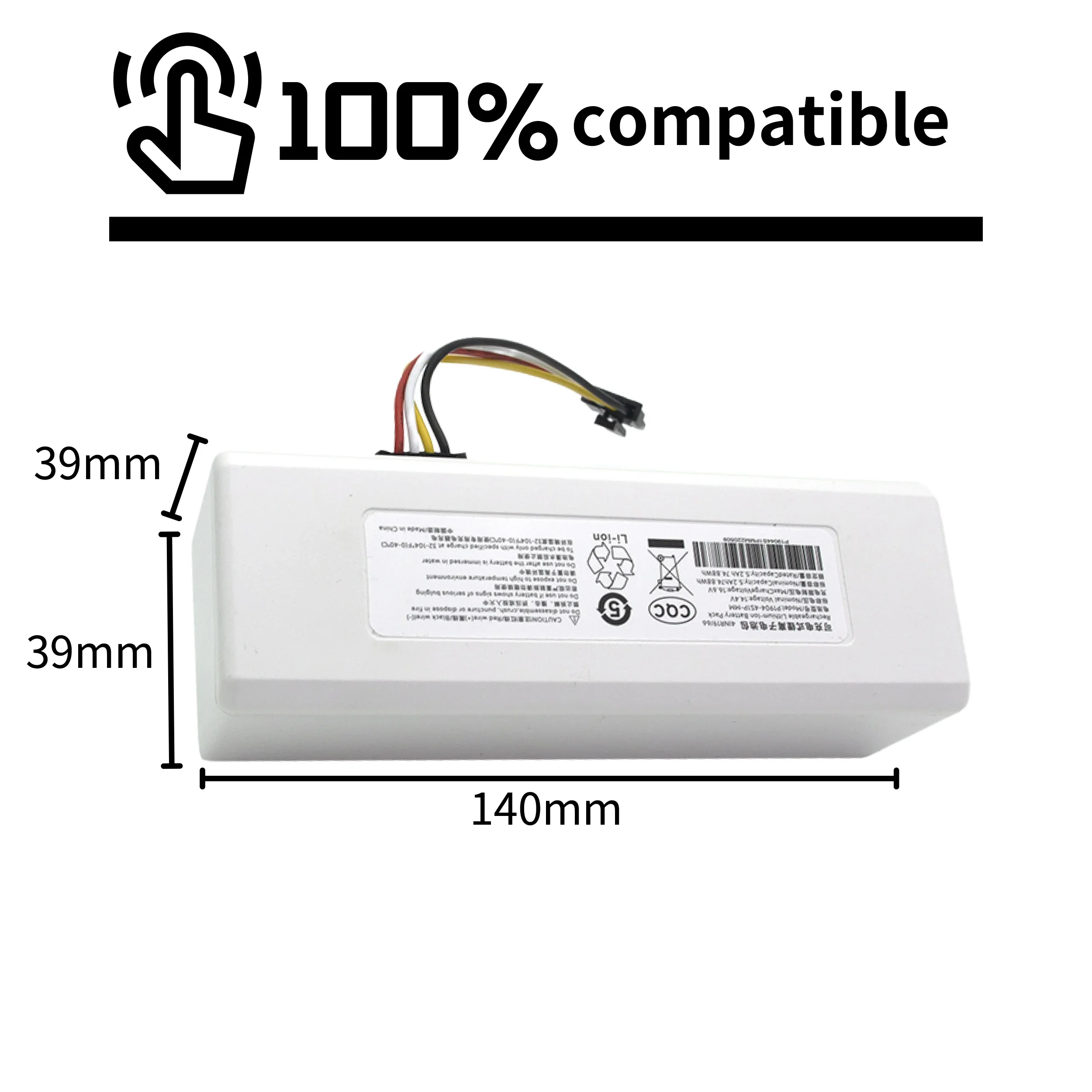 NEW 14.4V 12800mah P1904-4S1P-MM Battery For Xiaomi Mijia 1C STYTJ01ZHM Robot Vacuum Mop Cleaner Accessories Parts