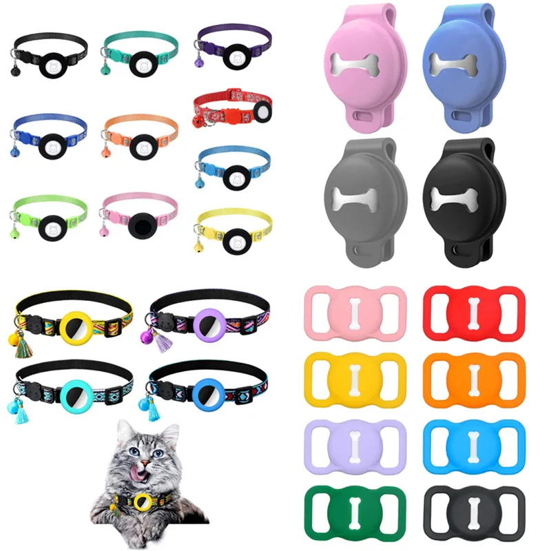 Pet Safety Collar for Air Tags Protective Cases Holder  Break Away Collar