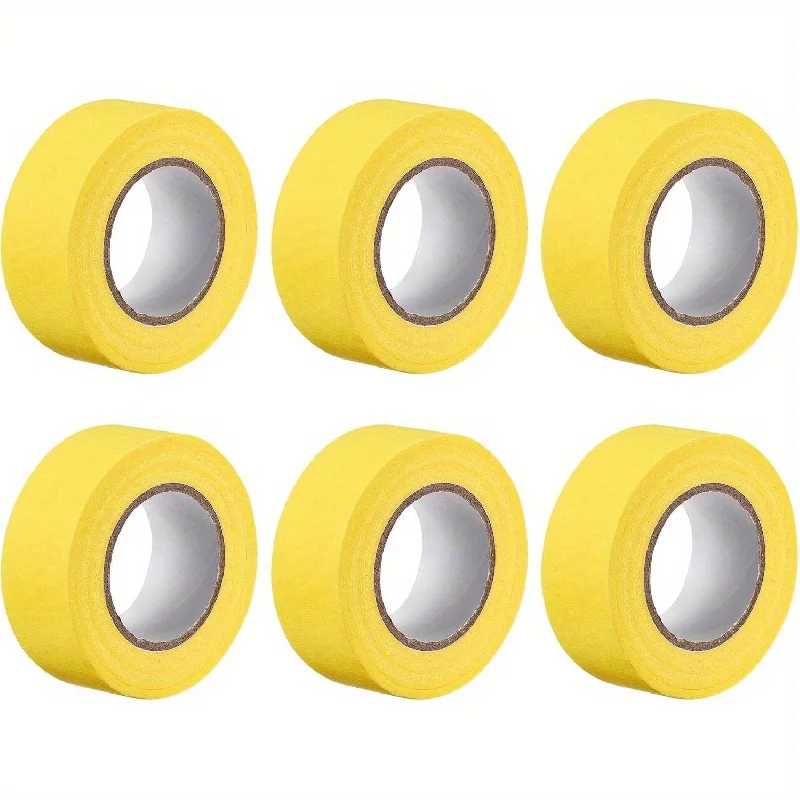 YITAPE Yellow Automotive Masking Tape 24mm*25m Car Paint Refinish Adhesive Tape for Touch-Up Repair 140um Thick 1/3/6/12 Rolls