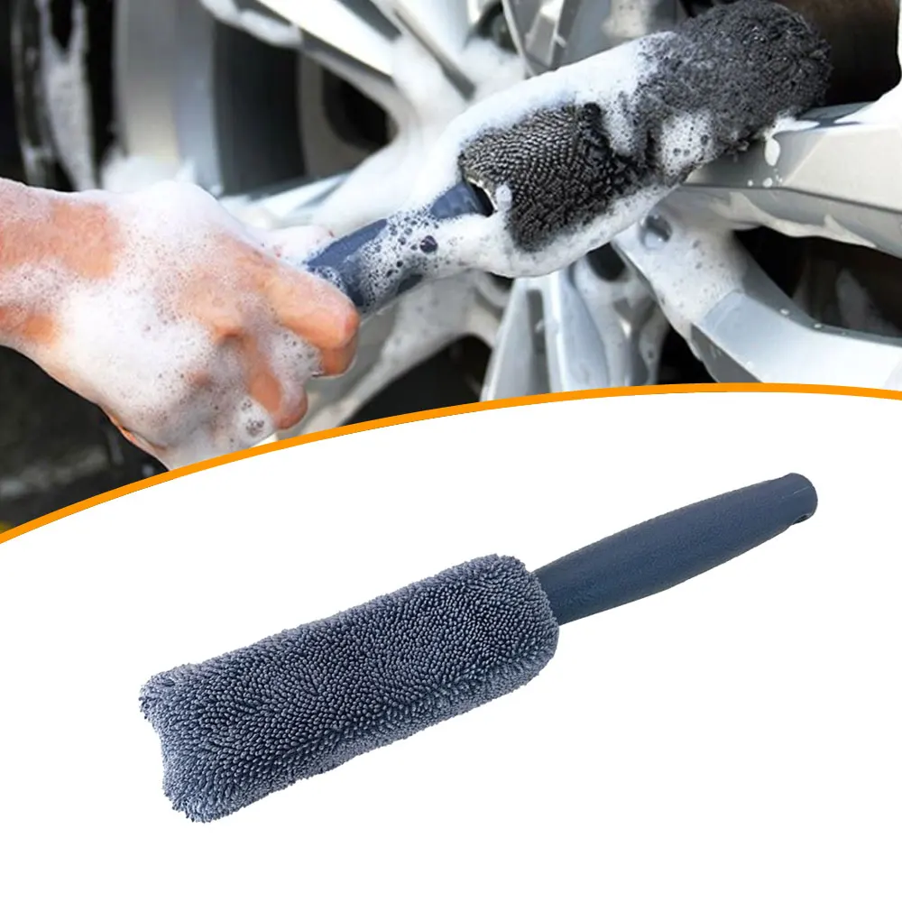 

Car Tire Wash Long Handled Brush Microfiber Motorcycle Wheel Rim Dust Remover Brush Detailing Scrubber Car Cleaning Tools Parts