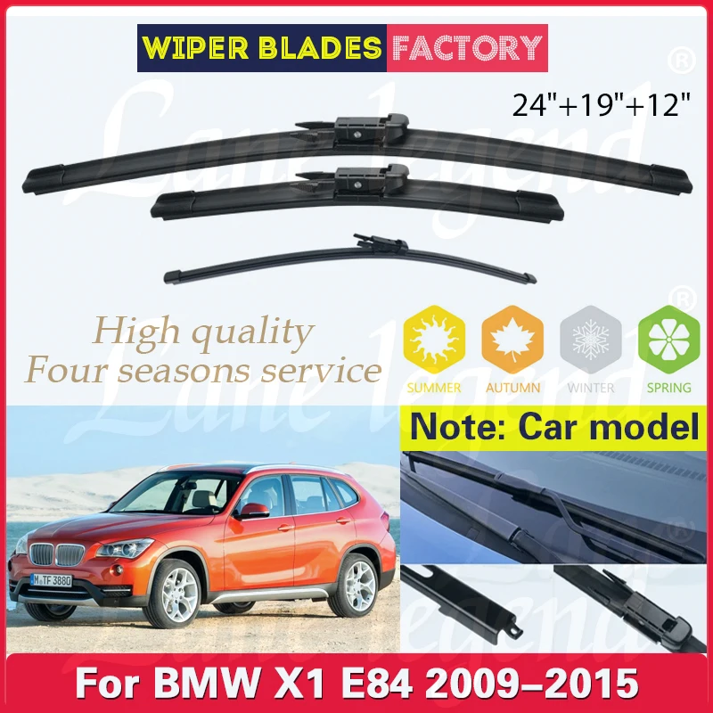 Front Rear Wiper Blades For BMW X1 E84 2009 - 2015 Windshield Winscreen Brushes Car Accessories 2011 2012 2013 2014 24