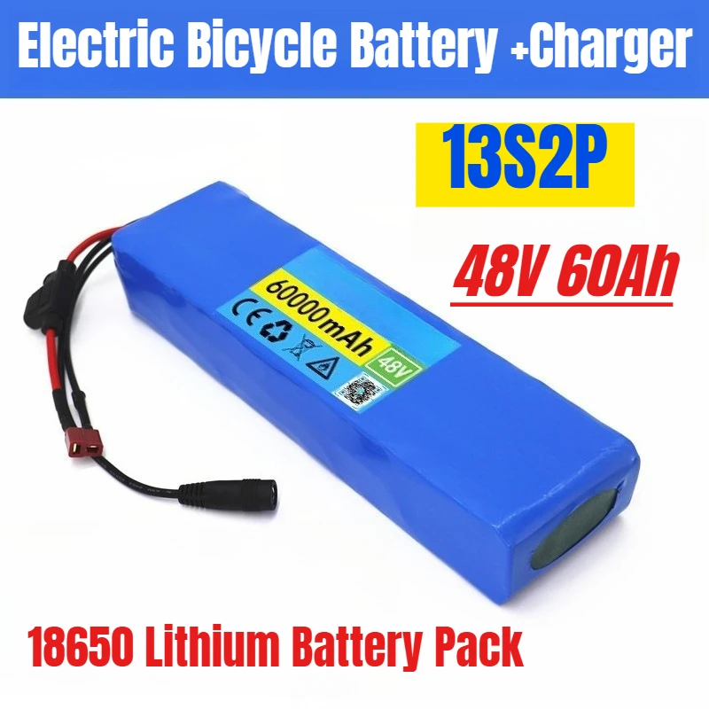

13S2P 48V 60Ah 18650 Lithium Battery Pack Electric Bicycle Battery +Charger