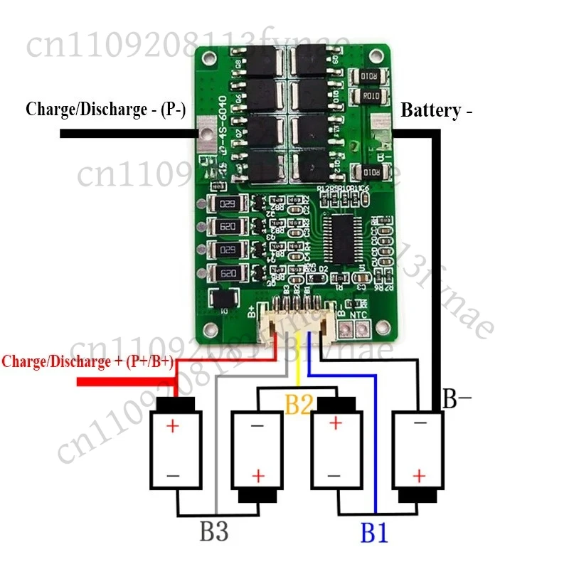 4S 12.8Vfor  LiFePO4 BMS Lithium Iron Phosphate Battery Protection Board With Balance Charging
