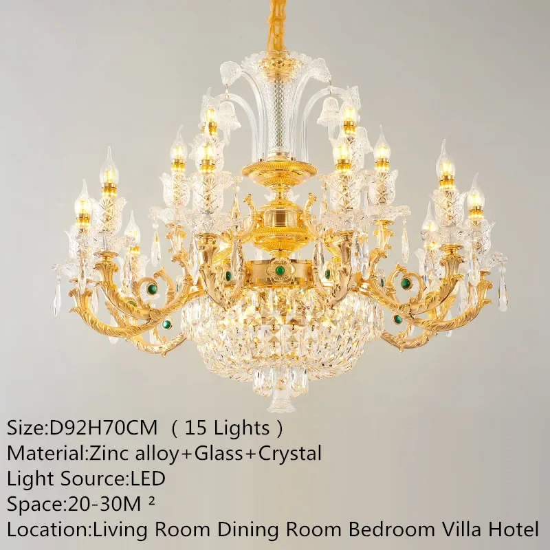 SAMAN Contemporary Luxury Crystal Pendent Lamp European Living Room Restaurant Bedroom Villa Hotel Duplex Staircase Chandelier