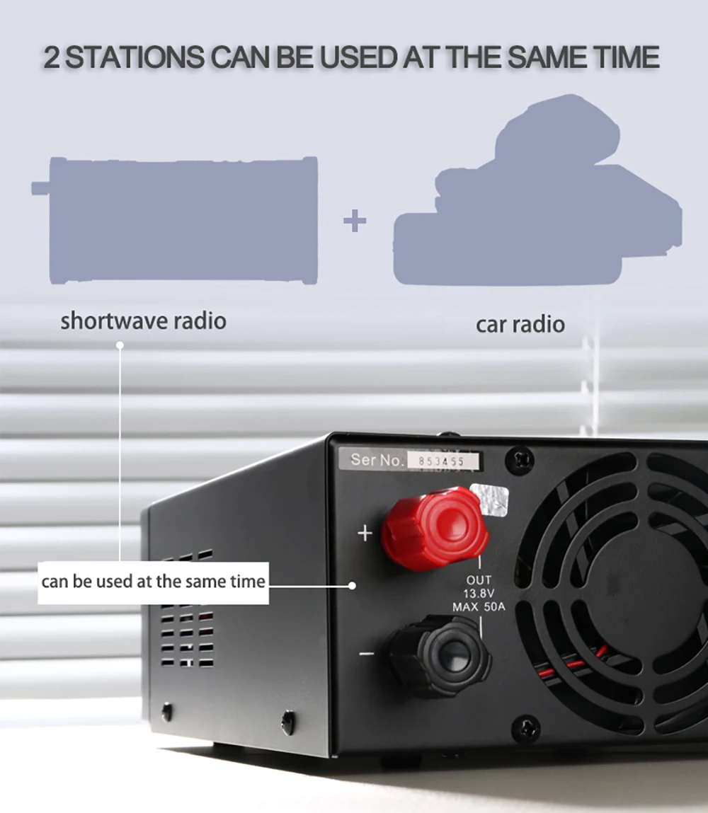 QJE PS50SWIV DC Switching Power Supply 9-15V Adjustable Power Supply DC Communication Switching Power Supply 13.8V 50A