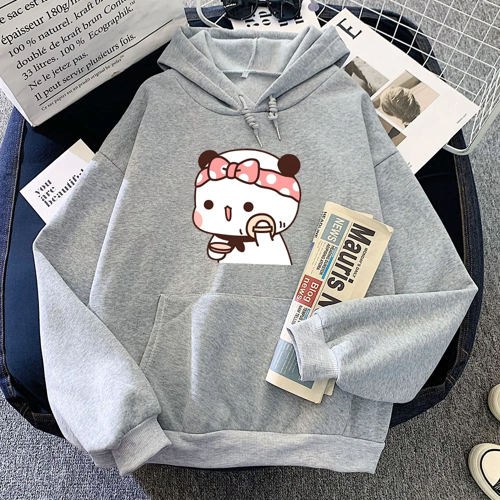 Cute Cartoon Panda Bear Bubu And Dudu Print Hooded Men Women Hoodies Plus Size Sweatshirt Harajuku Unisex Winter Warm Pullover