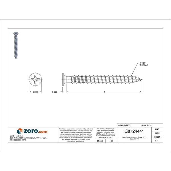 Wall-Dog Wall Anchor Screw, 2