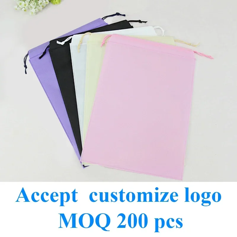 

20 Pcs Customizable Eco-Friendly Non-Woven Shopping Bags Promotional Items Reusable Custom Logo String Printed Bag
