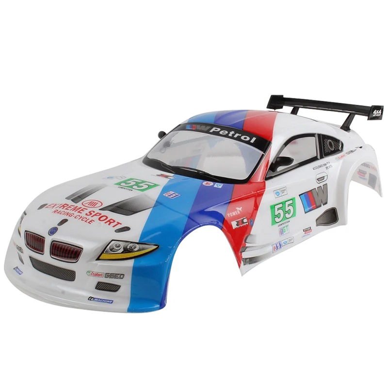 2023 Newest 1/10 RC car shell body shell with wing PVC RC shell use hard box for 1:10 RC hobby drift car 180mm width