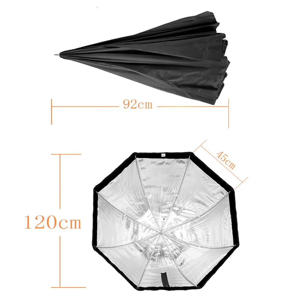 مظلة Softbox مثمنة محمولة 47.2 في جودوكس مظلة عاكسة برولي لفلاش ضوء السرعة