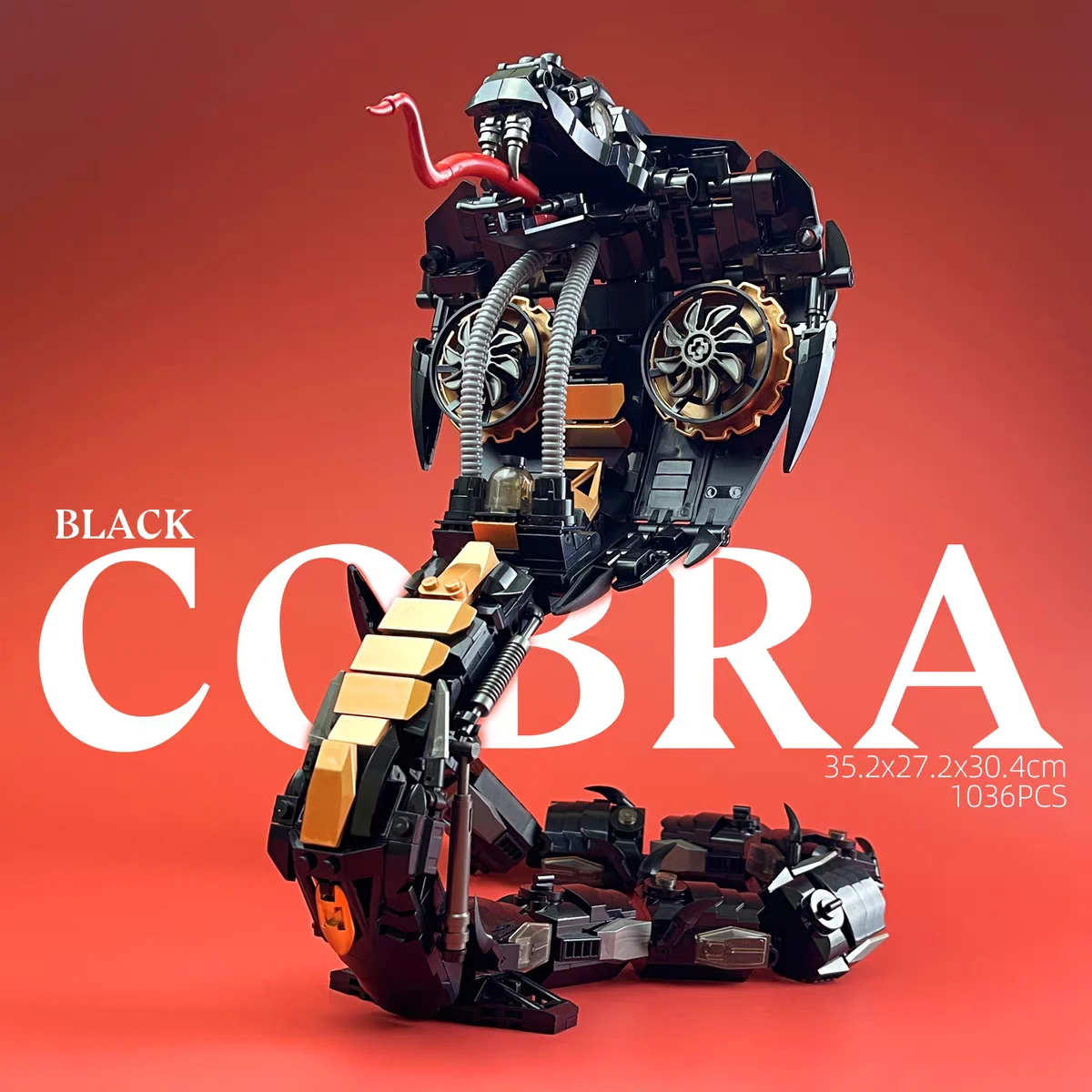 

1036 PCS Mechanical Snakes Black Cobra Building Blocks Steampunk Bionic Animal Robots Home Ornaments Bricks Toys for Kids Gifts