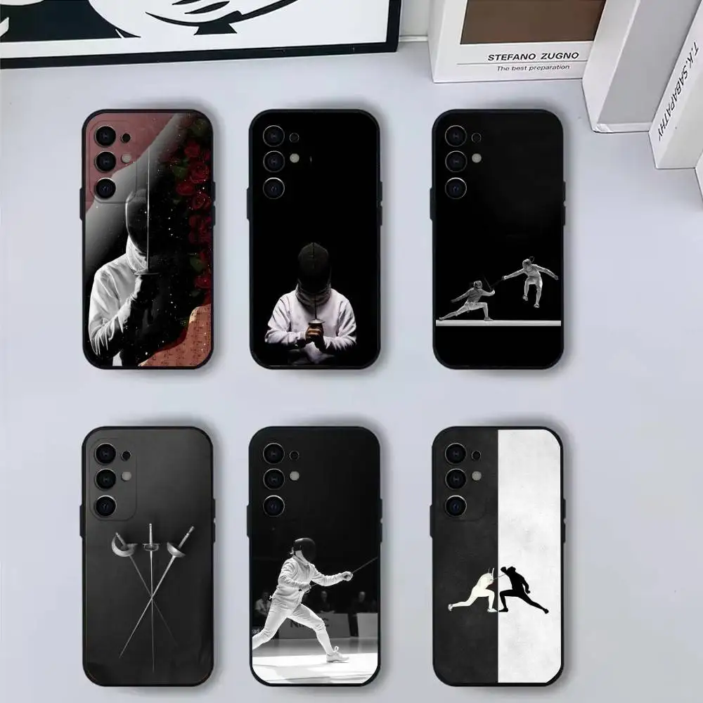 

Cool F-Fencing Phone Case For Samsung S25,S24,S21,S22,S23,S30,Ultra,S20,Plus,Fe,Lite,Note,10,9,5G Black Cover