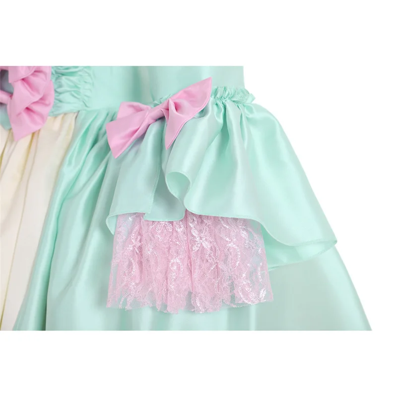 

Medieval Rococo Colonial Georgian 18th Marie Antoinette Day Court Gown Dress Green Pink Dress la francaise Historical Dress