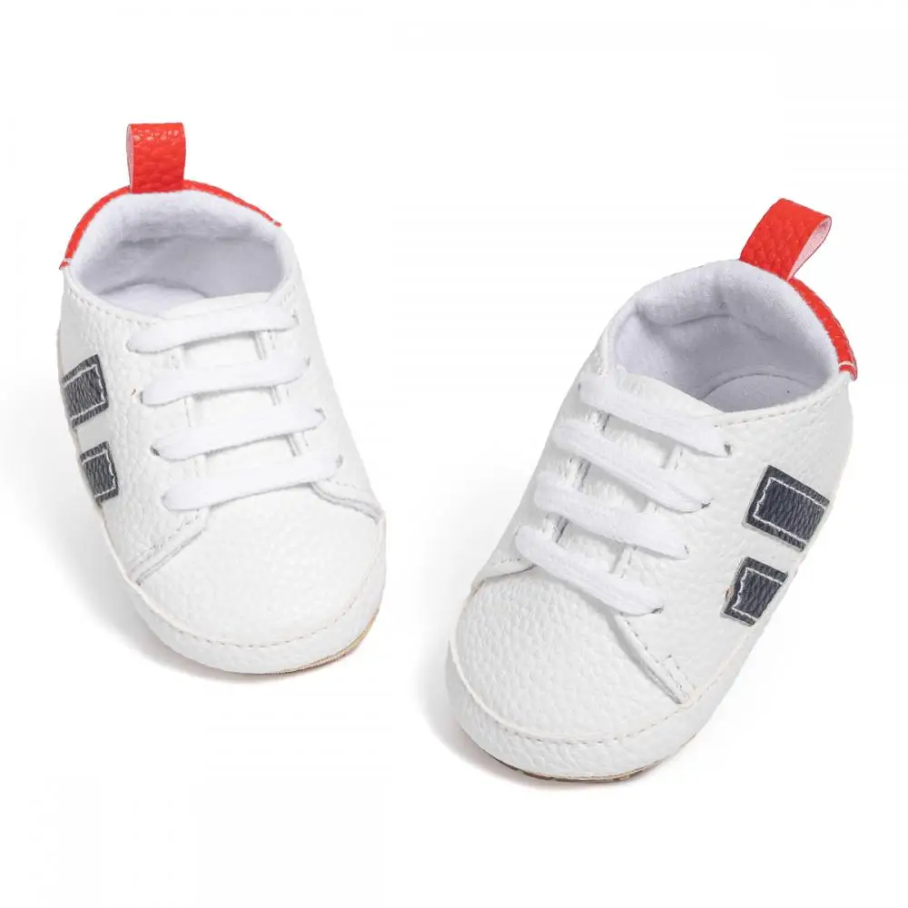 Classic Striped Children's Shoes Newborn Baby Lace-Up Sneakers Four Seasons Hundred Boys Bed Shoes Anti-Slip Casual Shoes