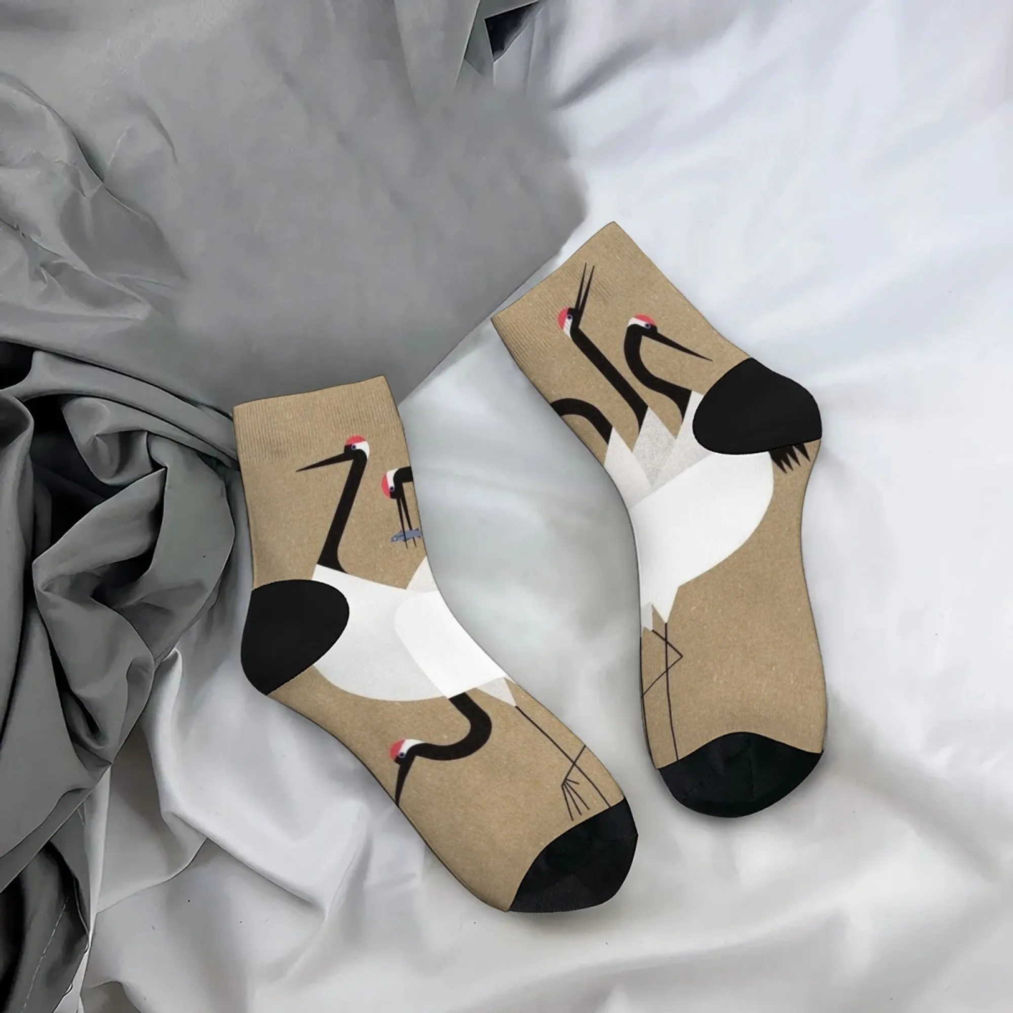 "Crane style" Short Socks Polyester Blend Comfortable Casual Socks for Women Men Unisex Soft Breathable Lightweight