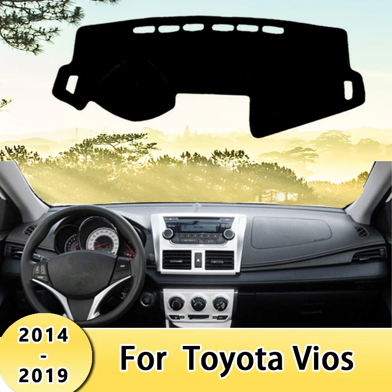 

Car Dashboard Cover Sun Shade Mats Avoid Light Pads Instrument Panel Protective Carpets For Toyota Vios 2014-2019 2015 2016 2017