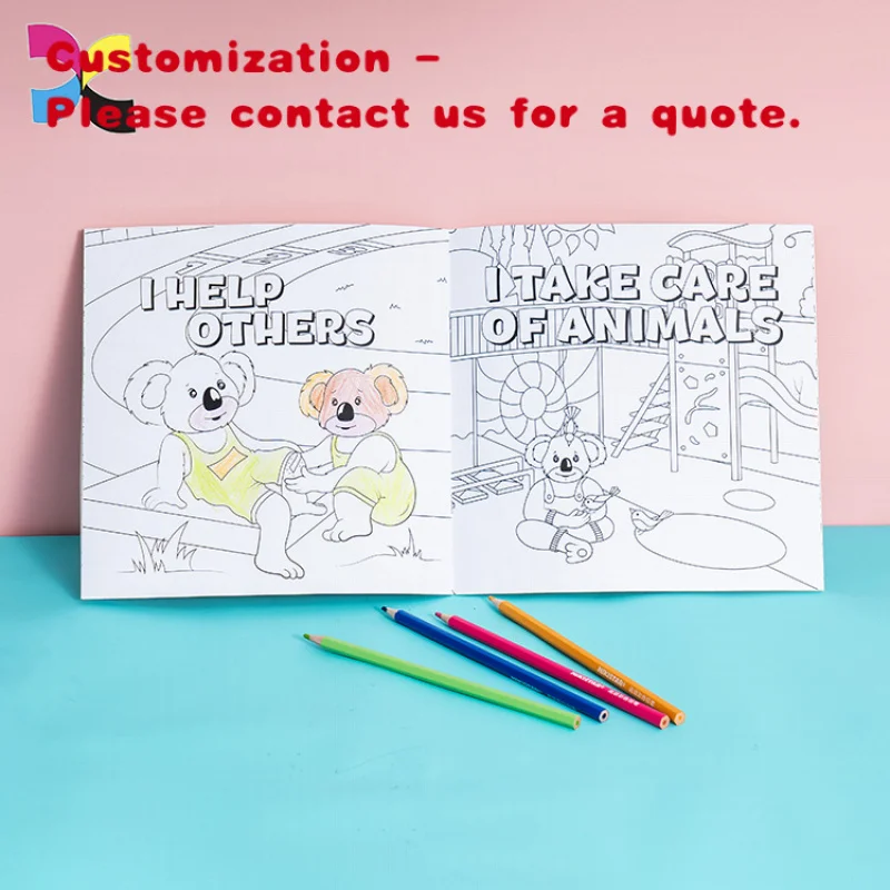 

custom.Custom Printed Factory Service Film Lamination Paperback Colouring Book Offset Printing
