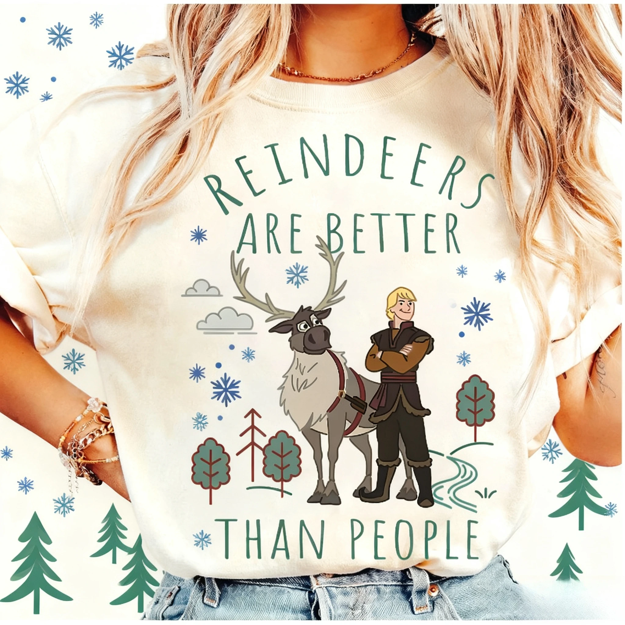 

Disney Frozen Print 100% Pure Cotton T-shirt, Comfortable Plus-size Breathable Short-sleeved for Both Men and Women