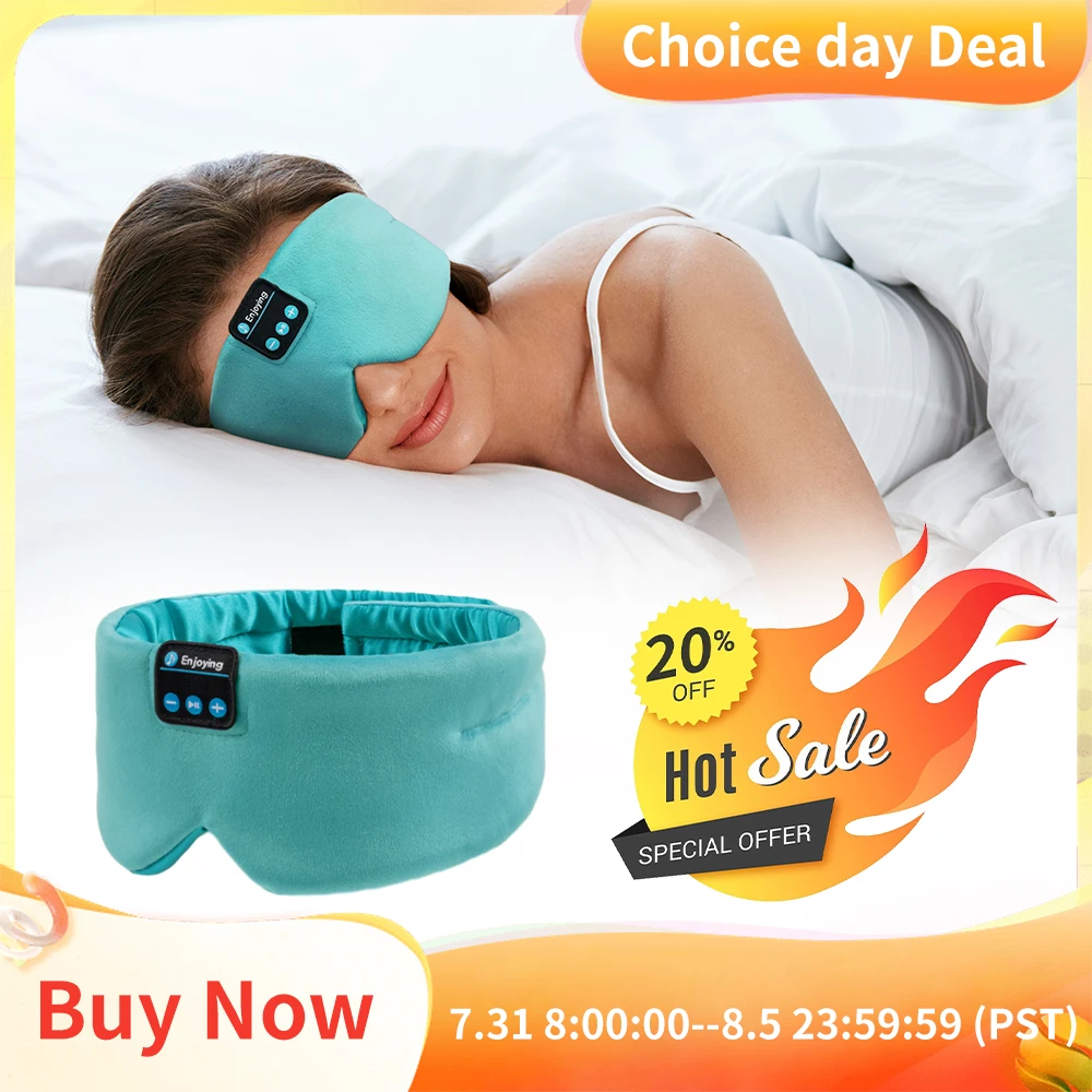 부드러운 수면 마스크 블루투스 무선 헤드폰, 수면 헤드폰, 조절식 음악 아이 마스크, 수면 명상용 실크 