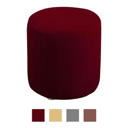 High Stretch Round Ottoman Cover Living Room Storage Ottoman Protect Covers Footstool Slipcover Fits Seat 9.84''-12.60'' inch