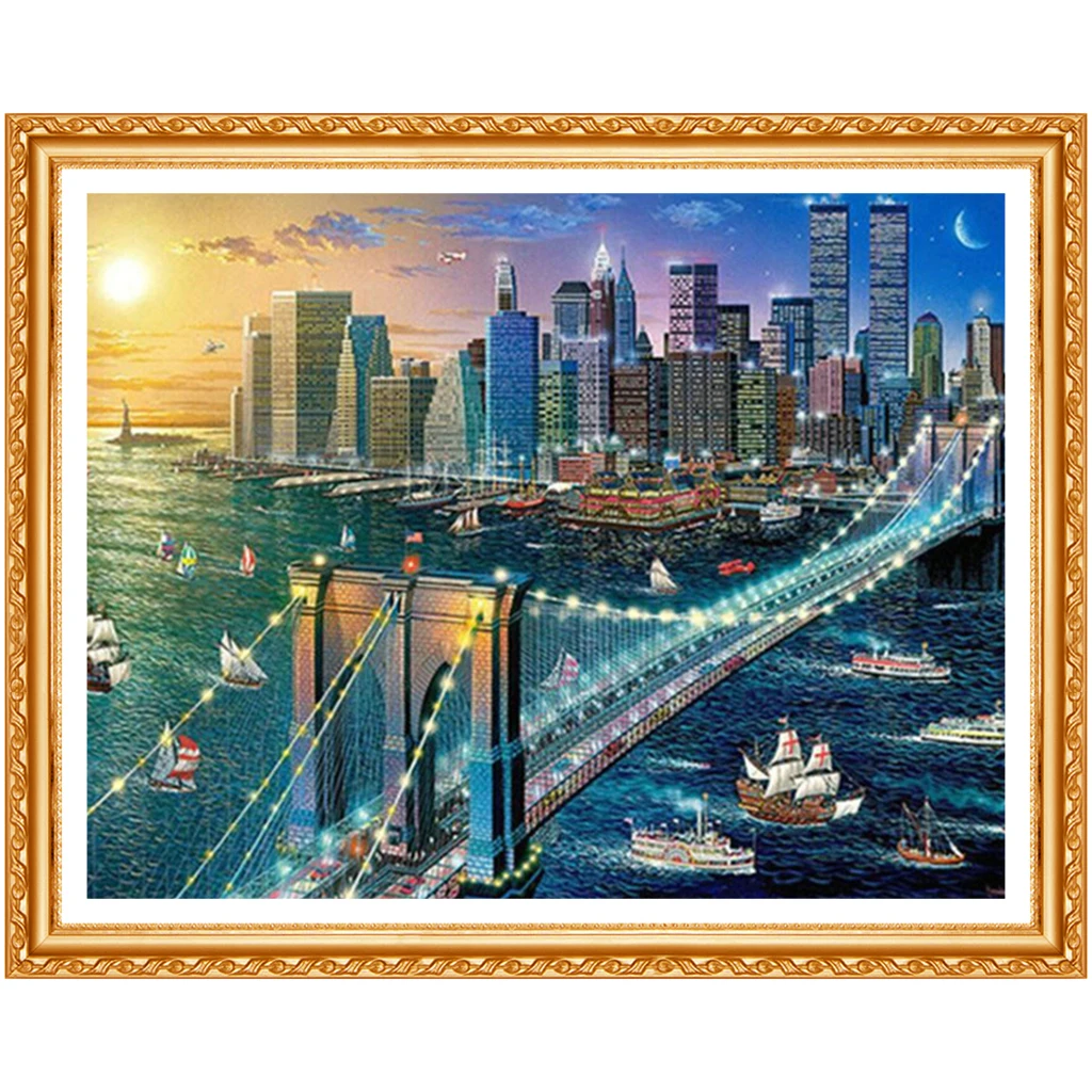 Diamond Embroidery DIY Diamond Painting Cross Stitch Kit New York brooklyn bridge 5D Diamond  Home Decor ZB790