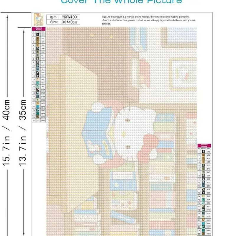 1 szt. Zestaw do malowania diamentami 5D DIY Hello Kitty z książką do czytania - Pełny zestaw, uroczy kreskówkowy obraz z dżetów, mozaika artystyczna dla dzieci i dorosłych B