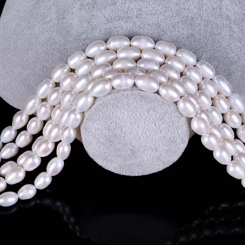 AAA Multi-Size 100% Pearls Rice Shape Natural Freshwater Pearls Loose Spacer Beads for Jewelry Making DIY Necklace Accessories