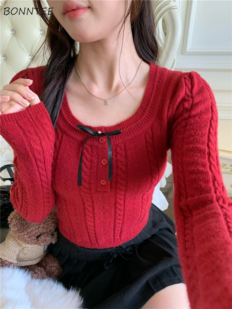

Knitted Pullovers Women Simple Fashion Autumn Basic Sweater Casual Jumpers All-match Knitwear Korean Style Sueter Mujer Chic