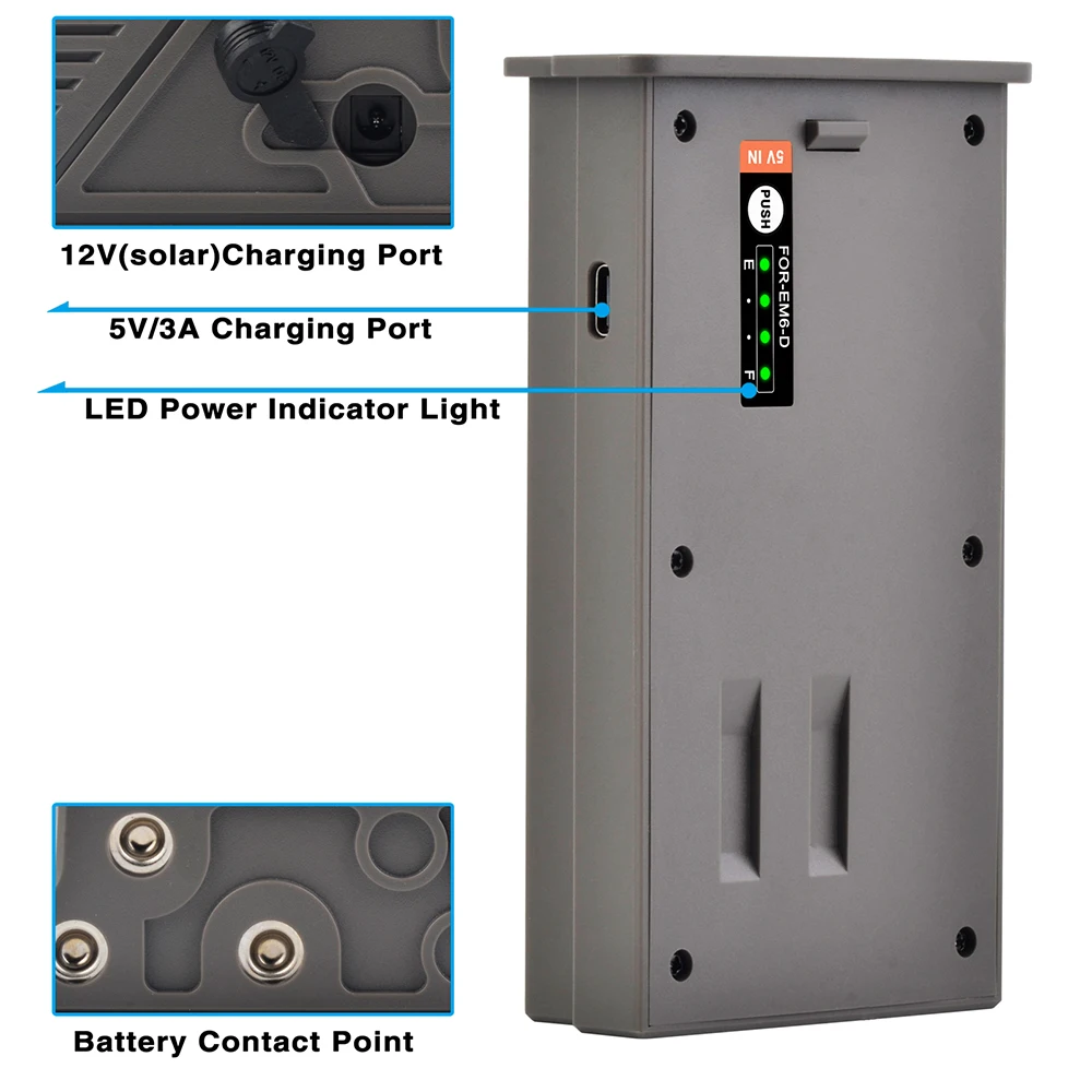 7XINbox EM6-D 6000mAh Hunting Camera Battery Pack for Reveal X Gen 3.0/X Pro/X Gen 2.0/SK/XB with USB Charging Cable