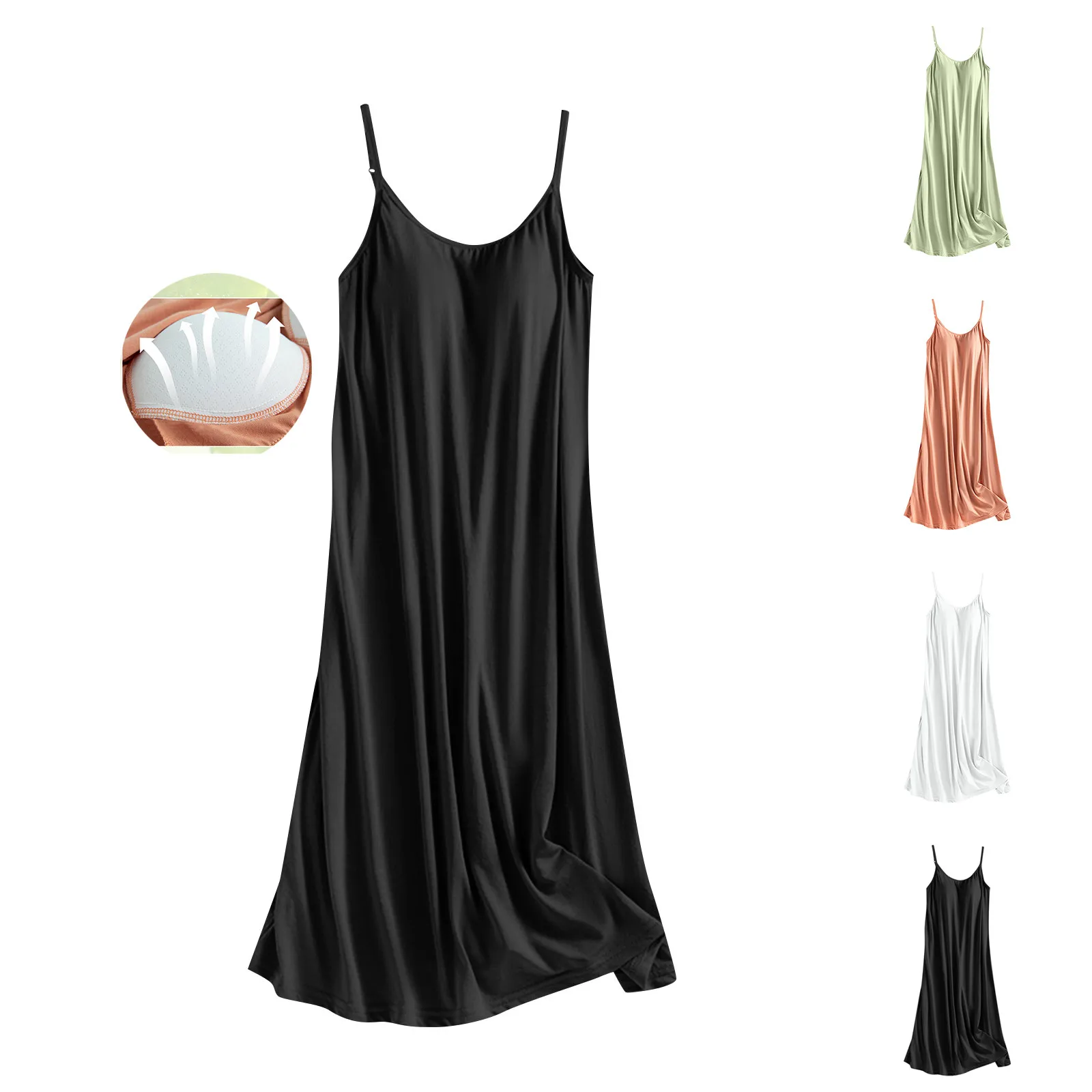 

Nightgown Woman Nightie Big Size Chest Pad Modal Home Wear Nightdress Sexy Sling Nightshirt Summer Sleepwear House Dresses