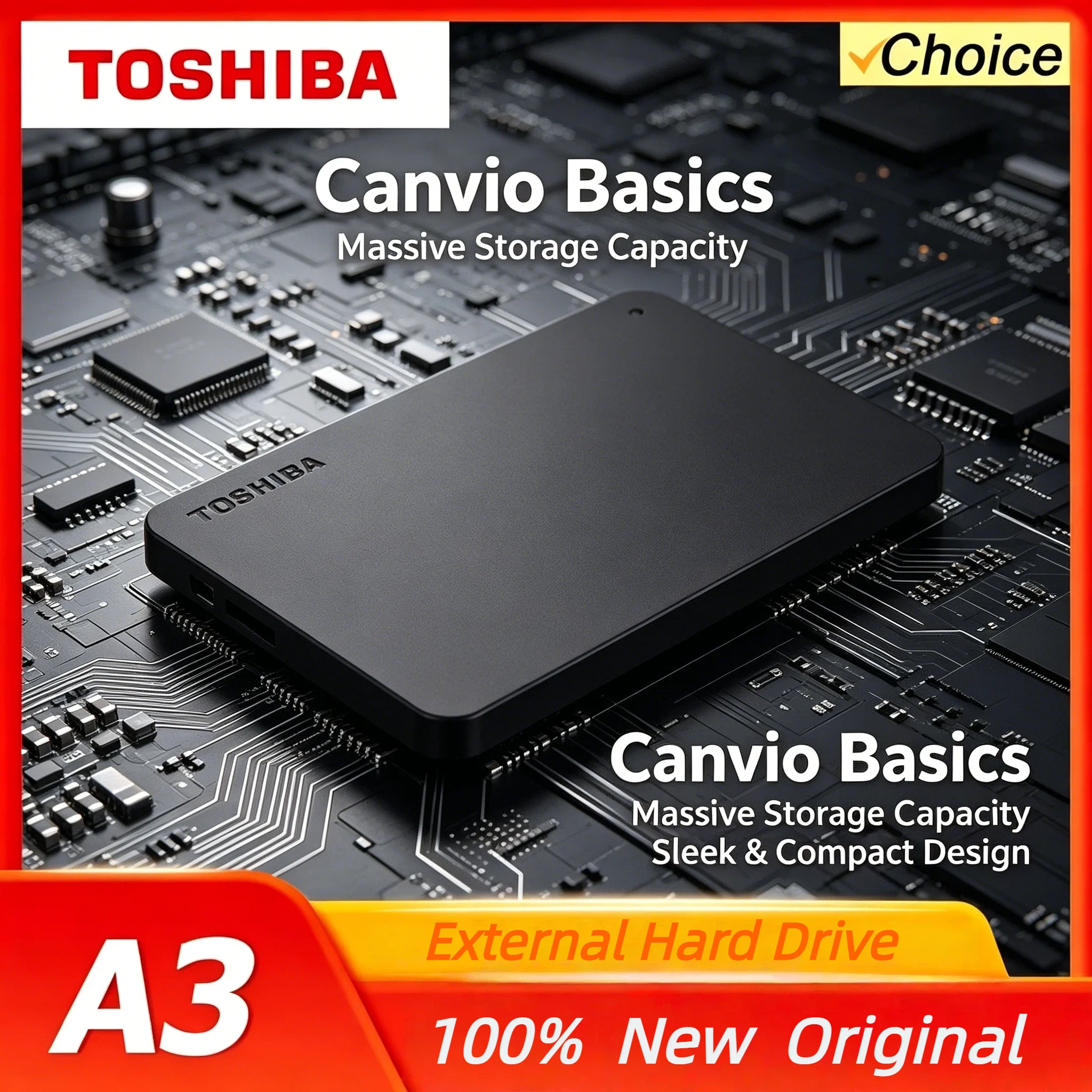 

Toshiba For A3 OEM Expansion HDD Drive 500GB 1TB 2TB USB3.0 2.5 Inch Portable External Hard Disk BOX for PC Laptop Mac PS4 PS5