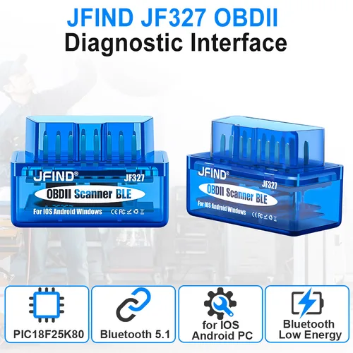 Herramientas de diagnóstico de coche ELM327, Bluetooth 5,1 BLE V1.5 OBD2, Chip ELM 327 PIC18F25K80 para escáner IOS y Android, código de error claro