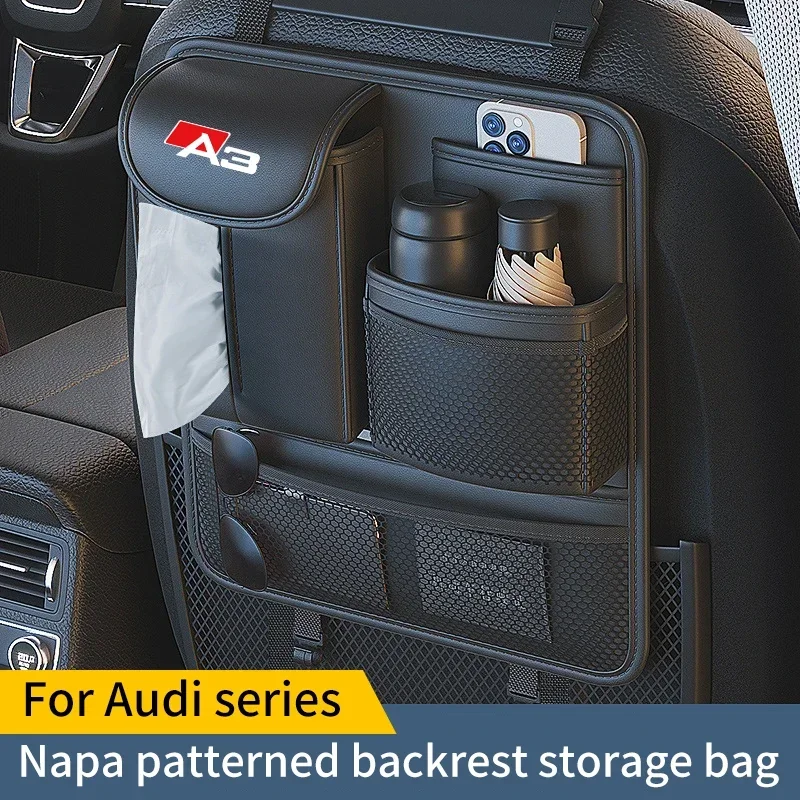 For Audi A1 A4 A5 A6 A7 A8 Q3 Q7 Multifunctional Car Storage box Car Seat Back Storage Bag Stowing Tidying Storage Bag 