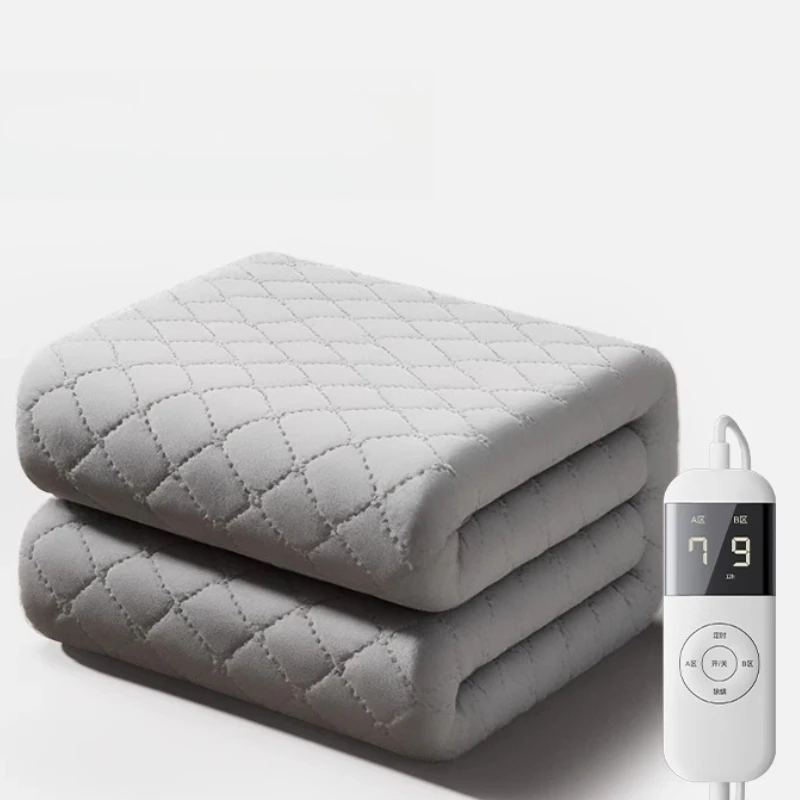 

Electric Heated Blanket Soft Plush Fast Heating Dual Zone Remote Auto Shutoff Queen King Size Machine Washable Manta Para Cama