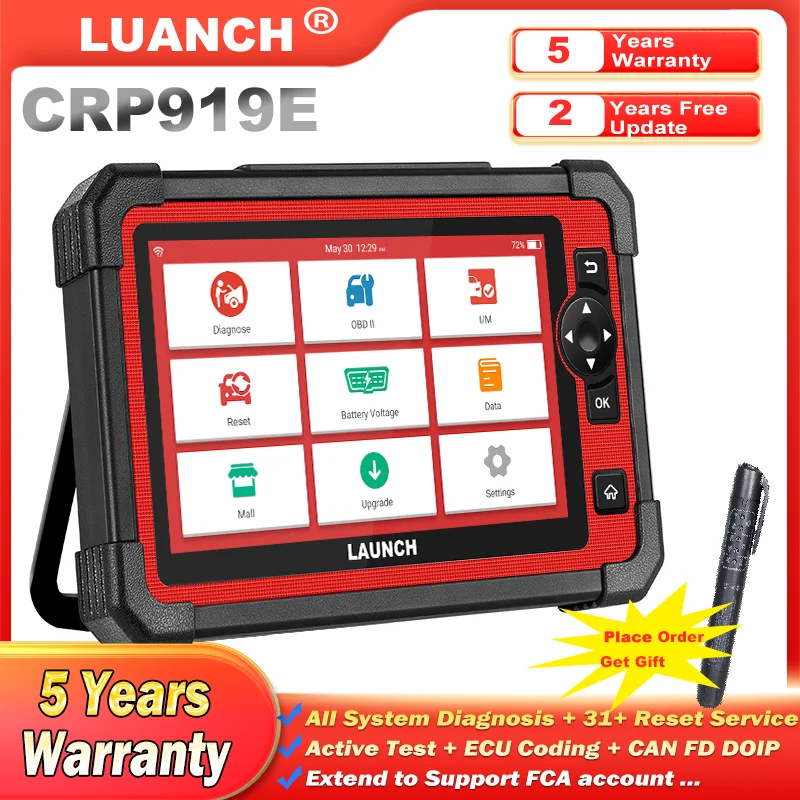 LAUNCH X431 CRP919E OBD Scanner with AF TPMS IMMO 29 Service All System Auto Diagnostic Tool CANFD DOIP Bi-directional Scan Tool