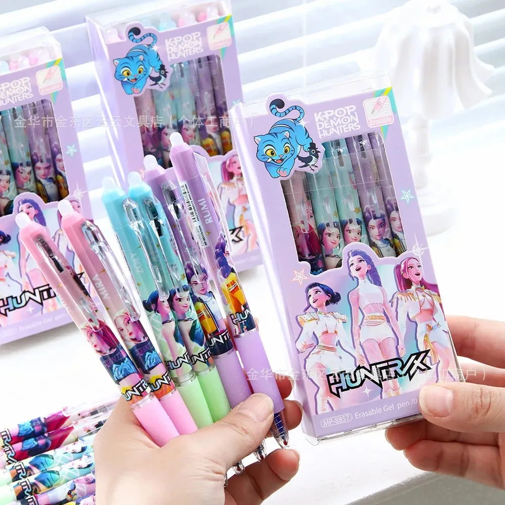Anime Girls Lumi Mila Zoi Witch Hunter Erasable Gel Pens Press Retractable Black Blue Ink School Stationery Gifts for Students view 2