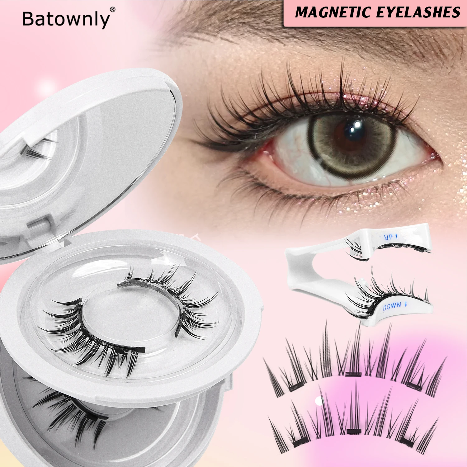 2 Pairs of Magnetic Eyelashes Set, Manga-Style False Eyelashes, Long and Tapered Design in Manga Style, Includes Eyelash Curler, Little Devil False Eyelashes, Lively and Cute, Fairy Eyelashes, Natural Cc Curl Eyelashes with a Natural Effect, Photogenic, No Glue Needed, Suitable for Sensitive Eyes, Reusable Magnetic Eyelashes, Suitable for Daily Makeup