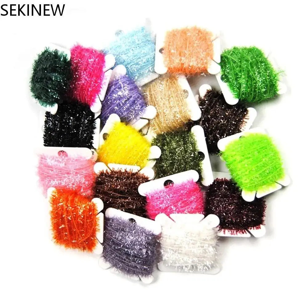 

2 Meters Fishing Fly Tying Ice Chenille Material For Knitting Streamer Fly Marabou Jig Ice Jig Flies Bass Pike Lures