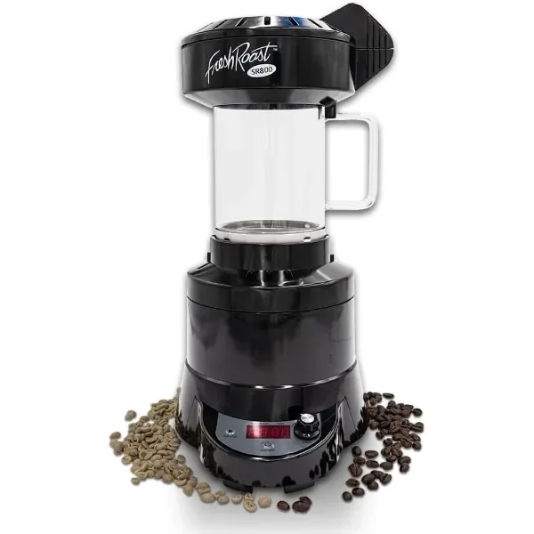 

SR800 Automatic Coffee Bean Roaster - Roast Coffee At Home Variable Heat Settings Convection Fan Control Digital Status