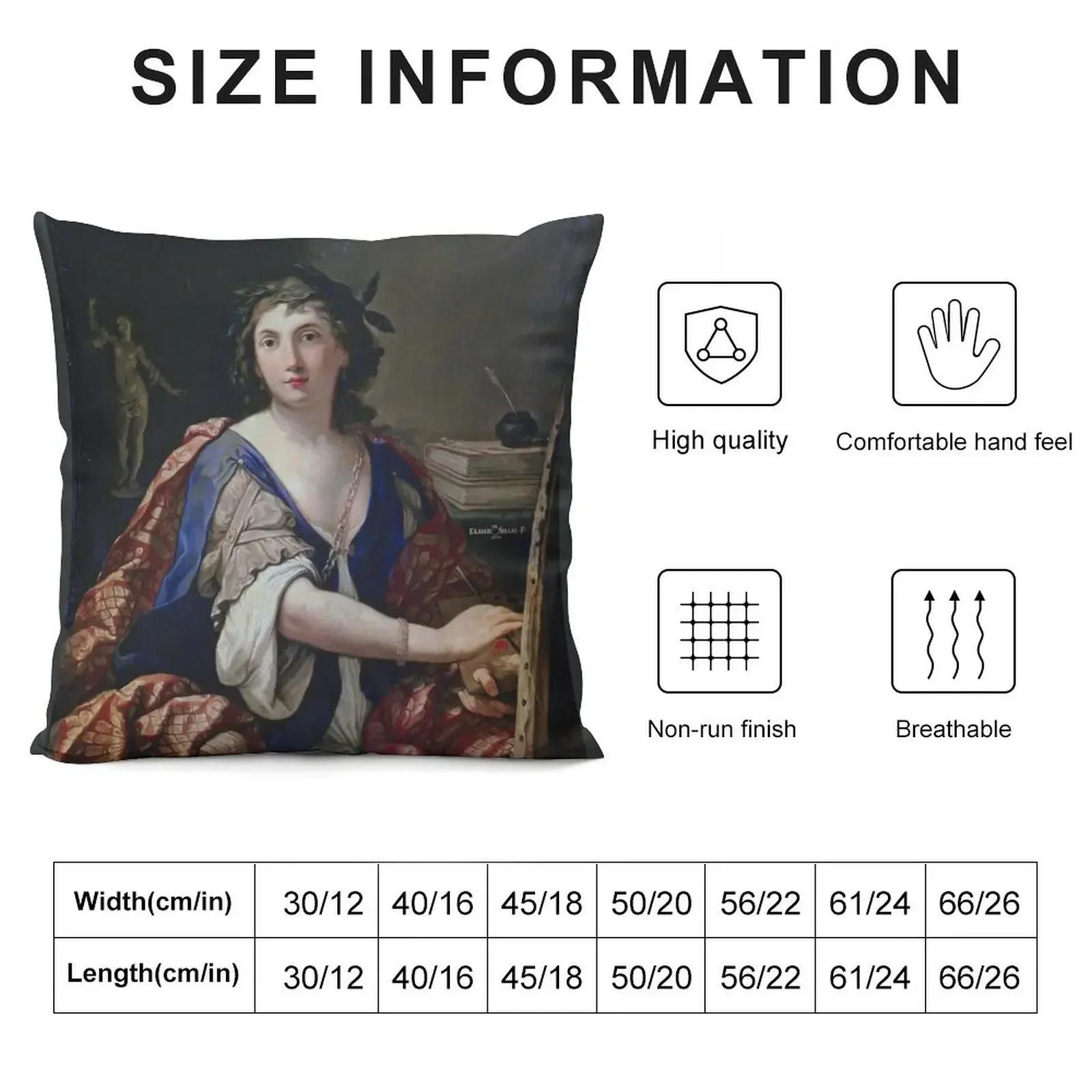 Self-Portrait as Allegory of Painting by Elisabetta Sirani Throw Pillow Cushions For Decorative Sofa Luxury Sofa Cushions pillow