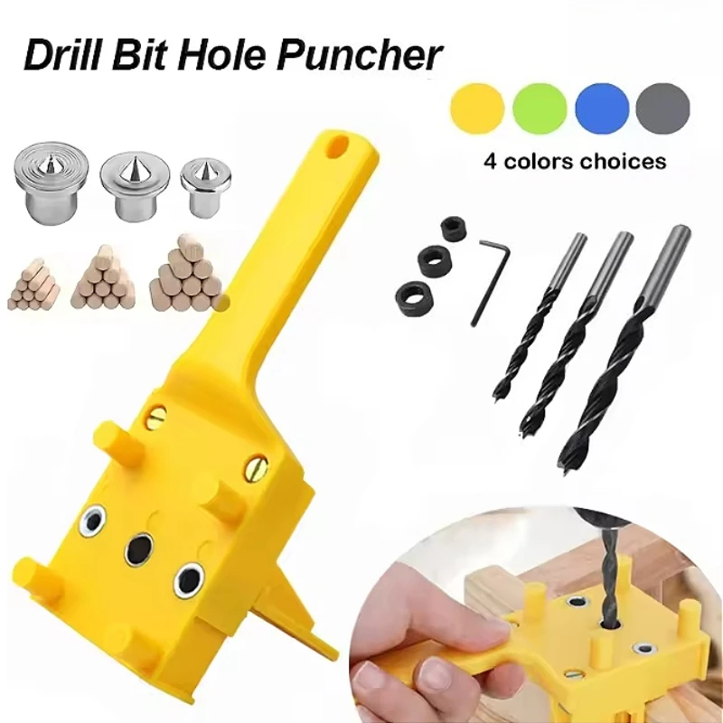 

6/8/10mm Drill Bit Woodworking Dowel Jig Drilling Doweling Hole Saw Drill Guide Hole Locator For Carpentry Straight Hole Clamp