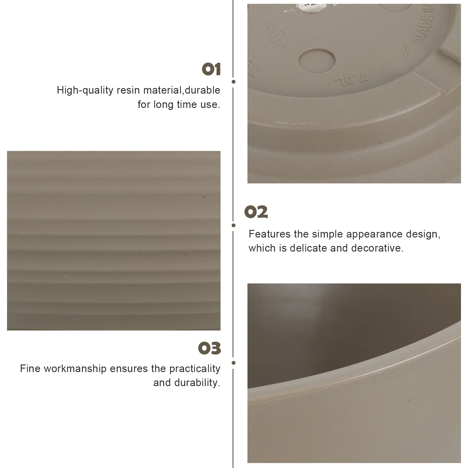 

1Pcs Resin Flower Pot Sturdy Durable Succulents Planter Decorative Gardening Pots for Home Office Resin Flowerpot